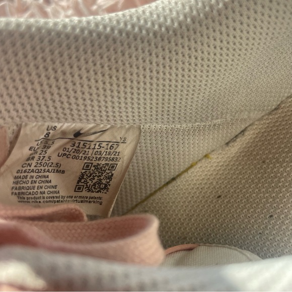 Nike Air Force 1 Pink and White Leather Sneaker Women’s Size 8 - Picture 11 of 11